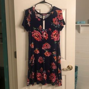 Navy Floral Dress